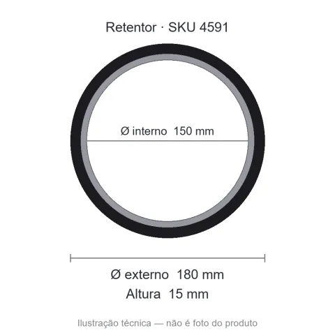 Retentor 150 mm x 180 mm x 15 mm - 150x180x15 1424 BR