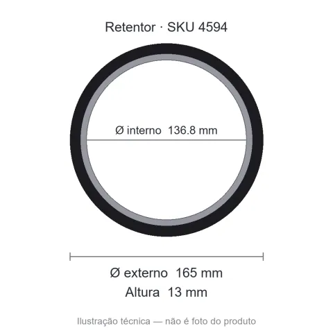 Retentor 136,8 mm x 165 mm x 13 mm - 5428 BY 136,80x165x13