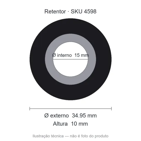 Retentor 15 mm x 34,95 mm x 10 mm - 01889 GAO 15x34,95x10/12,70