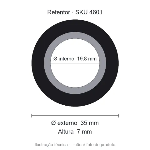 Retentor 19,8 mm x 35 mm x 7 mm - 01894 BRG 19,80x35x7