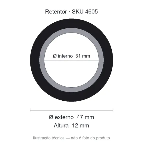 Retentor 31 mm x 47 mm x 12 mm - 31x47x12 01975