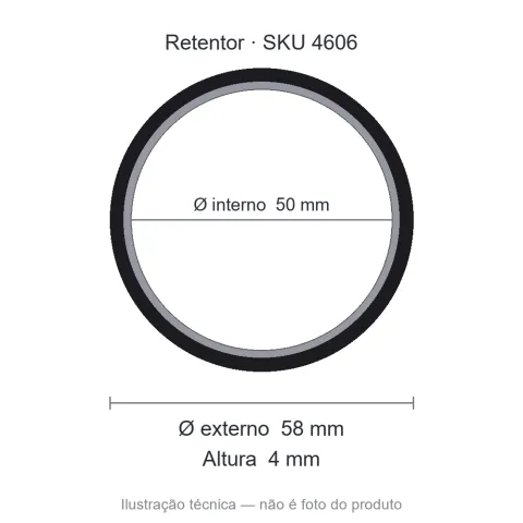 Retentor 50 mm x 58 mm x 4 mm - 50x58x4 01973