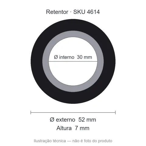 Retentor Automotivo 30 mm x 52 mm x 7 mm - 02006 30x52x7
