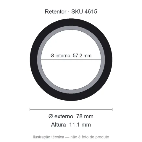 Retentor 57,2 mm x 78 mm x 11,1 mm - 57,20 X78x11,10 00067 BRG