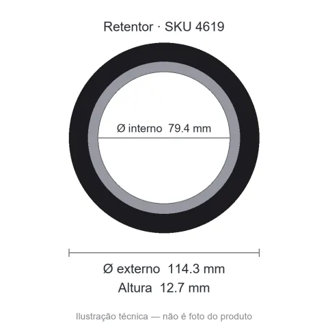 Retentor 79,4 mm x 114,3 mm x 12,7 mm - 79,40x114,30x12,70 00079 BAE