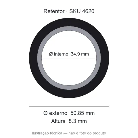 Retentor 34,9 mm x 50,85 mm x 8,3 mm - 34,9x50,85x8,3 00082 BR