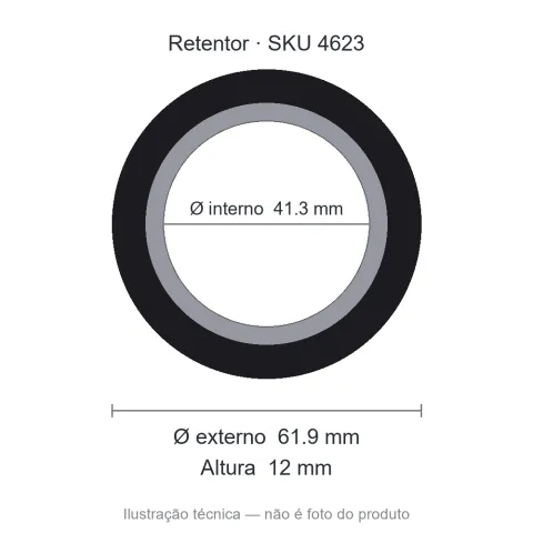 Retentor 41,3 mm x 61,9 mm x 12 mm - 41,3x61,9x12 00083 BAE