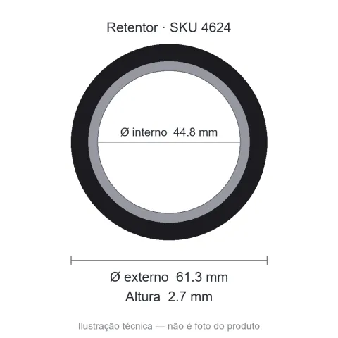 Retentor 44,8 mm x 61,3 mm x 2,7 mm - 44,8x61,3x2,7 00097 BRE