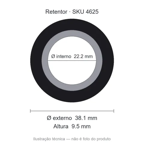 Retentor 22,2 mm x 38,1 mm x 9,5 mm - 22,2x38,10x9,5 00100 B