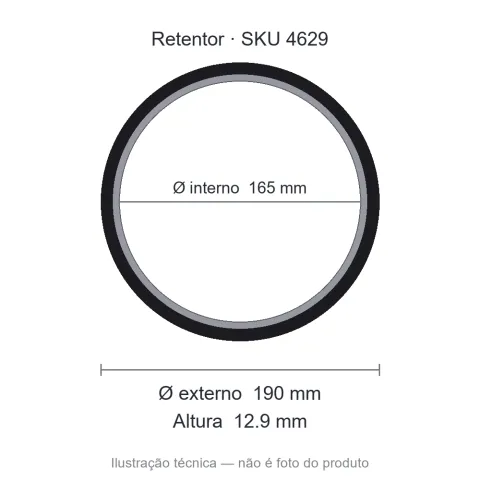 Retentor 165 mm x 190 mm x 12,9 mm - 165x190x12,9 00160 BRG