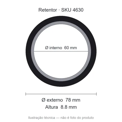 Retentor 60 mm x 78 mm x 8,8 mm - 60x78x8,8 00305 BAG