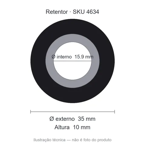 Retentor 15,9 mm x 35 mm x 10 mm - 15,9x35x10 00375