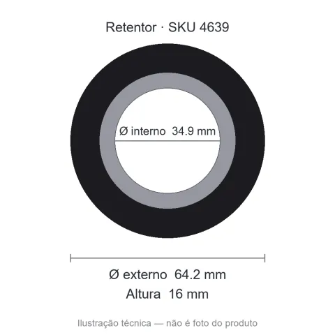 Retentor 34,9 mm x 64,2 mm x 16 mm - 34,9x64,20x16 00403