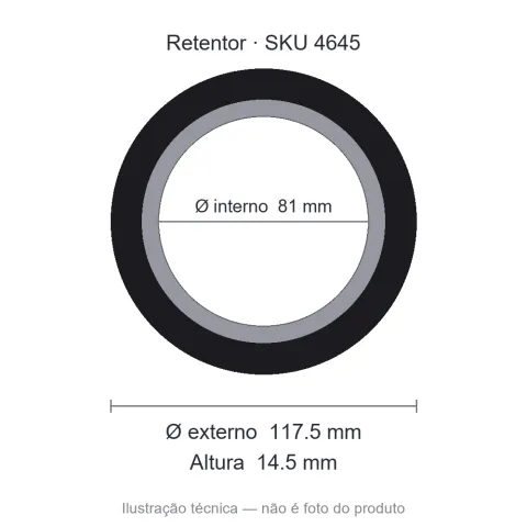 Retentor 81 mm x 117,5 mm x 14,5 mm - 81x117,5x14,5 BE 00001