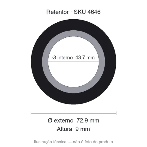 Retentor 43,7 mm x 72,9 mm x 9 mm - 43,7x72,9x9 00023 BAE