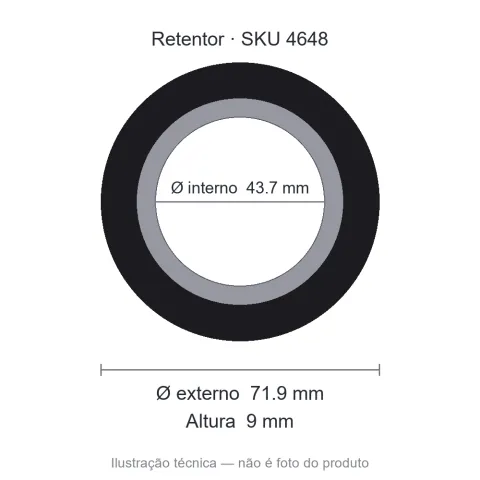 Retentor 43,7 mm x 71,9 mm x 9 mm - 43,7x71,9x9 00022 BAE