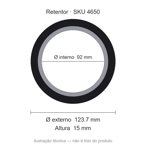 Retentor 92 mm x 123,7 mm x 15 mm - 92x123,7x15/19 00018