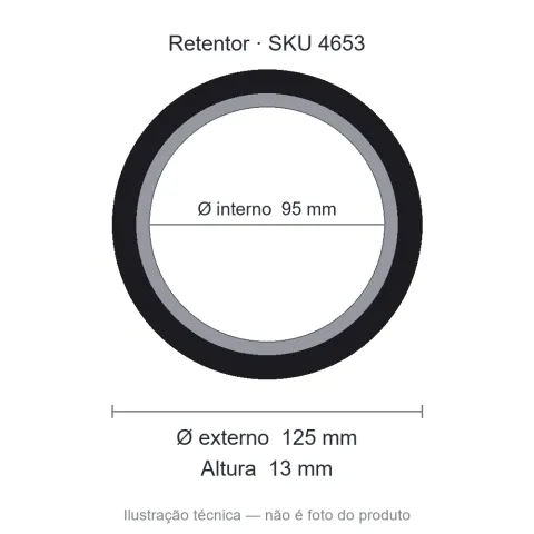 Retentor Industrial 95 mm x 125 mm x 13 mm - 95x125x13 00045 B