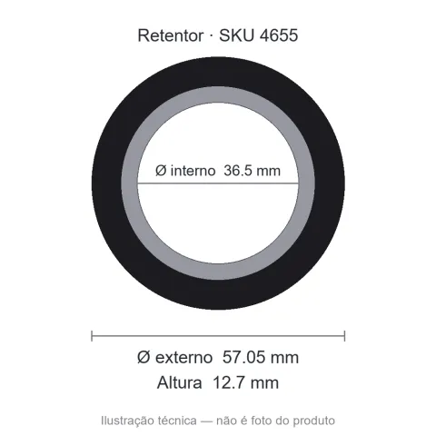 Retentor 36,5 mm x 57,05 mm x 12,7 mm - 36,5x57,05x12,7 00218 B