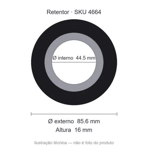 Retentor 44,5 mm x 85,6 mm x 16 mm - 00695 44,5x85,60x16 GB