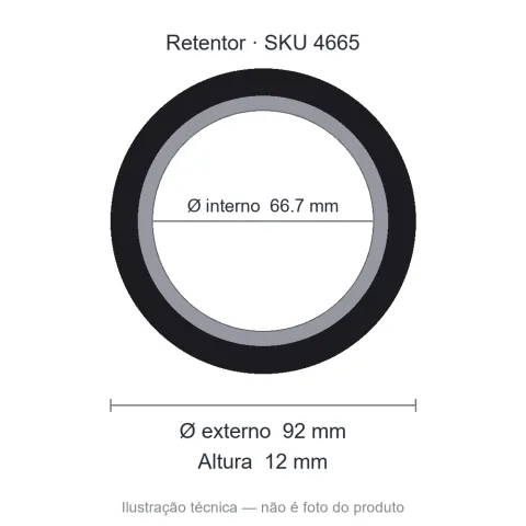 Retentor 66,7 mm x 92 mm x 12 mm - 66,70x92x12 00030 B