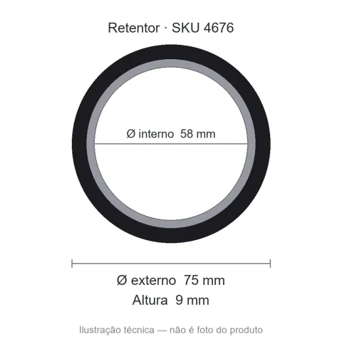 Retentor 58 mm x 75 mm x 9 mm - 02112 58x75x9