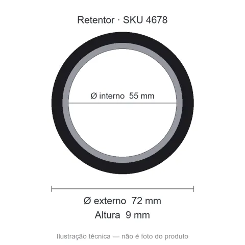 Retentor 55 mm x 72 mm x 9 mm - 02111 55x72x9
