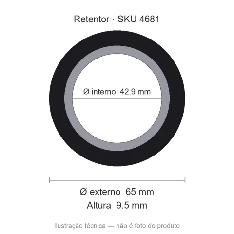 Retentor 42,9 mm x 65 mm x 9,5 mm - 42,90x65x9,5x15 6107