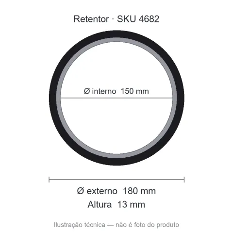 Retentor 150 mm x 180 mm x 13 mm NORD 150x180x13 BRG Viton