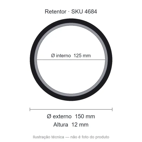 Retentor 125 mm x 150 mm x 12 mm ZSG 125x150x12 BRG