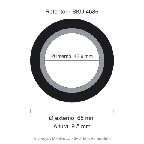 Retentor 42,9 mm x 65 mm x 9,5 mm - 01899 42,9x65x9,5/15 NRG