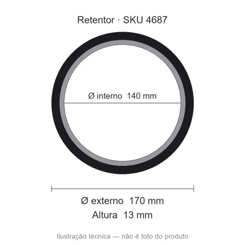 Retentor 140 mm x 170 mm x 13 mm - 140x170x13 5817 BRG