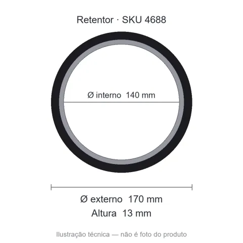 Retentor 140 mm x 170 mm x 13 mm - 00502 140x170x13 BRG