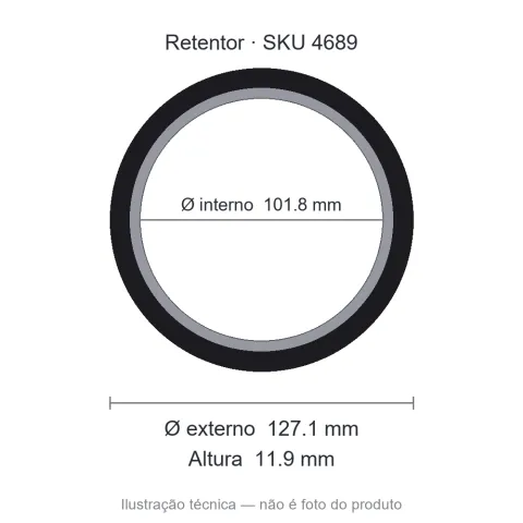 Retentor Agrícola 101,8 mm x 127,1 mm x 11,9 mm - 101,80x127,10x11,90 01901 BRG