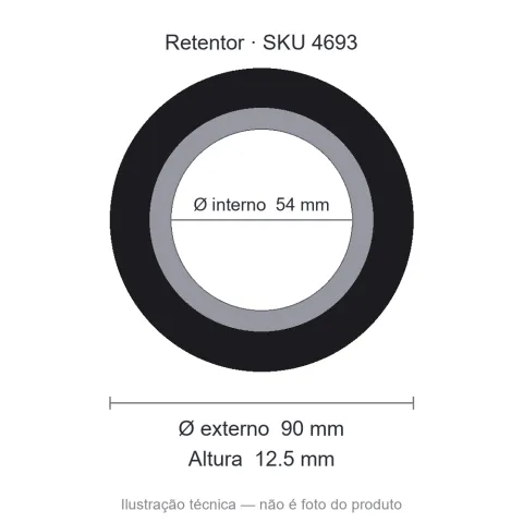 Retentor 54 mm x 90 mm x 12,5 mm - 54x90x12,50 00205 BRG