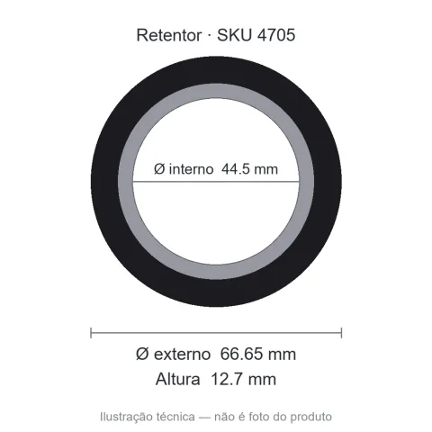 Retentor 44,5 mm x 66,65 mm x 12,7 mm - 44,50x66,65x12,70 00128 BR