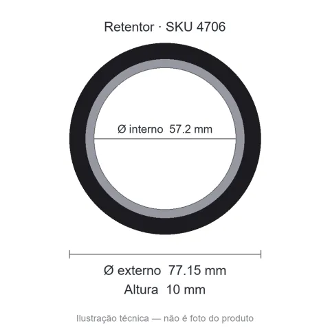Retentor Automotivo 57,2 mm x 77,15 mm x 10 mm - 02667 57,20x77,15x10