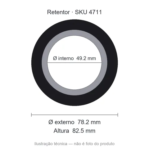 Retentor 49,2 mm x 78,2 mm x 82,5 mm - 49,20x78,20x82,50x12,70 0933 BRE