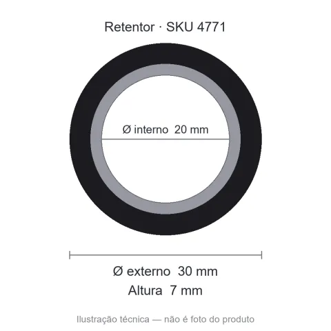 Retentor 20 mm x 30 mm x 7 mm ZSG 20x30x7 BRG Viton
