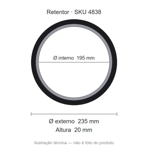 Retentor 195 mm x 235 mm x 20 mm - 195x235x20x0 R2 736904BN