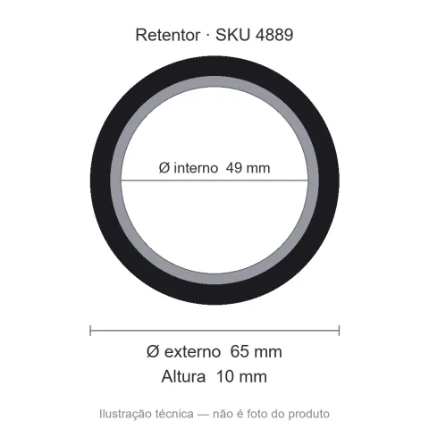 Retentor 49 mm x 65 mm x 10 mm ZSG 49x65x10 BRG NBR