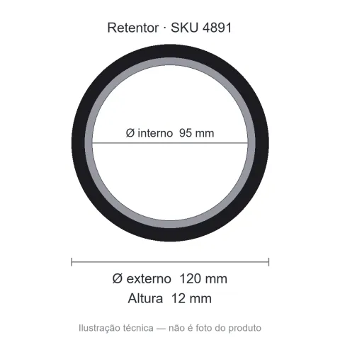 Retentor 95 mm x 120 mm x 12 mm ZSG 95x120x12 BRG Viton