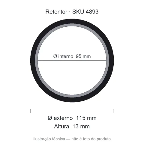 Retentor 95 mm x 115 mm x 13 mm ZSG 95x115x13 BRG Viton