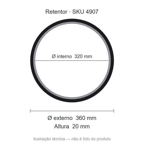 Retentor 320 mm x 360 mm x 20 mm NORD 320x360x20 BRG Viton