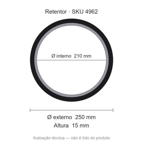 Retentor 210 mm x 250 mm x 15 mm NORD 210x250x15 BRG Viton
