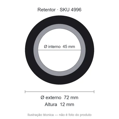 Retentor Industrial 45 mm x 72 mm x 12 mm NORD 00509 45x72x12 BRG NBR AR6238