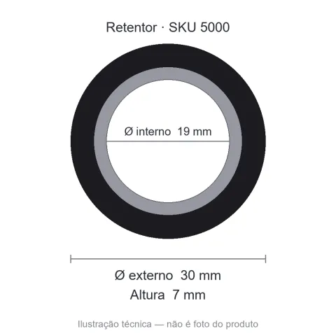 Retentor 19 mm x 30 mm x 7 mm NORD 19x30x7
