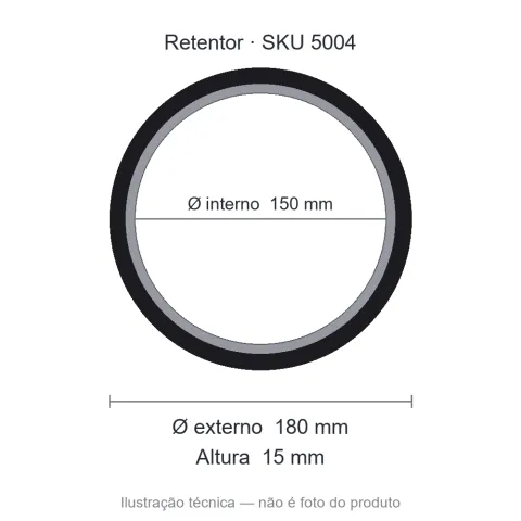 Retentor Agrícola 150 mm x 180 mm x 15 mm NORD 02933 150x180x15 BRG Viton