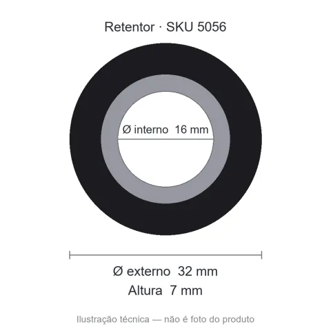 Retentor 16 mm x 32 mm x 7 mm NORD 00796 16x32x7 BRG