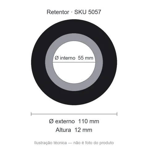 Retentor 55 mm x 110 mm x 12 mm NORD 55x110x12 BRG